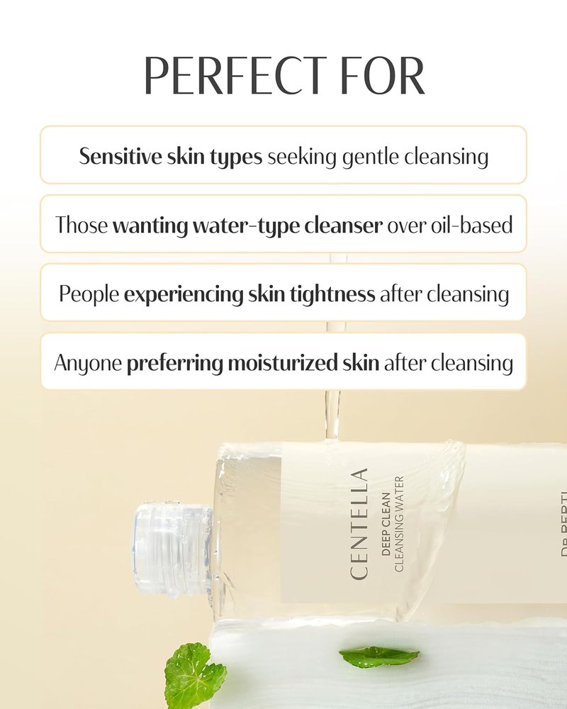 Dr. Pepti Centella Micellar Cleansing Water - Gentle Makeup Remover for Sensitive Skin | 13.5 fl oz