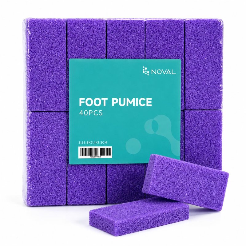 NOVAL Pumice Stone for Feet Scrubber Dead Skin Disposable Foot Pumice Foot Callus Remover Pedicure Tools Purple Pumice Sponge Nail Salon Home Use,40 PCS