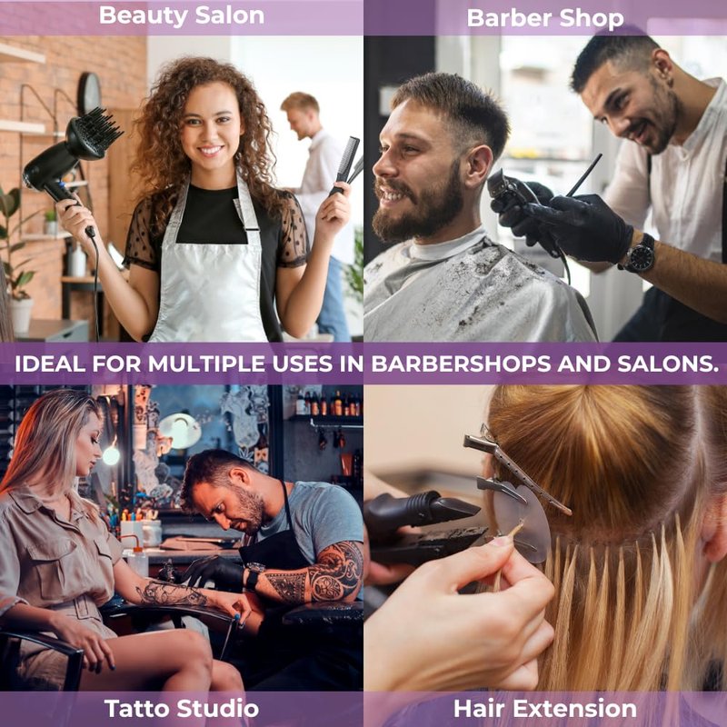 HAPPYPOSH Magnetic Barber Mat,Magnetic Barber Mats For Clippers and Supplies, Barbershop Pad for Station, Beauty Salon Table Matt, Tool Organizer for Pro Hairstylist,Purple