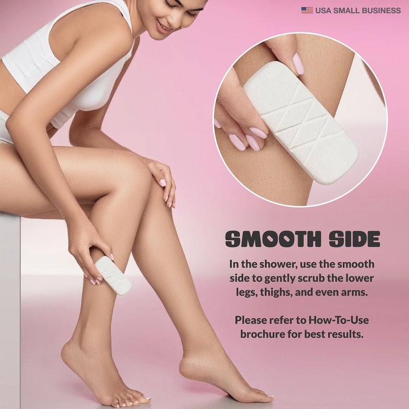 GET EVEN LEG SCRUB: Stone Body Scrub & Leg Exfoliator for Ingrown Hair, Strawberry Legs - Exfoliating Stone for Body, KP Bump, Dead Skin Remover - Stone Body Scrubber for Dry Skin, Feet, Heels