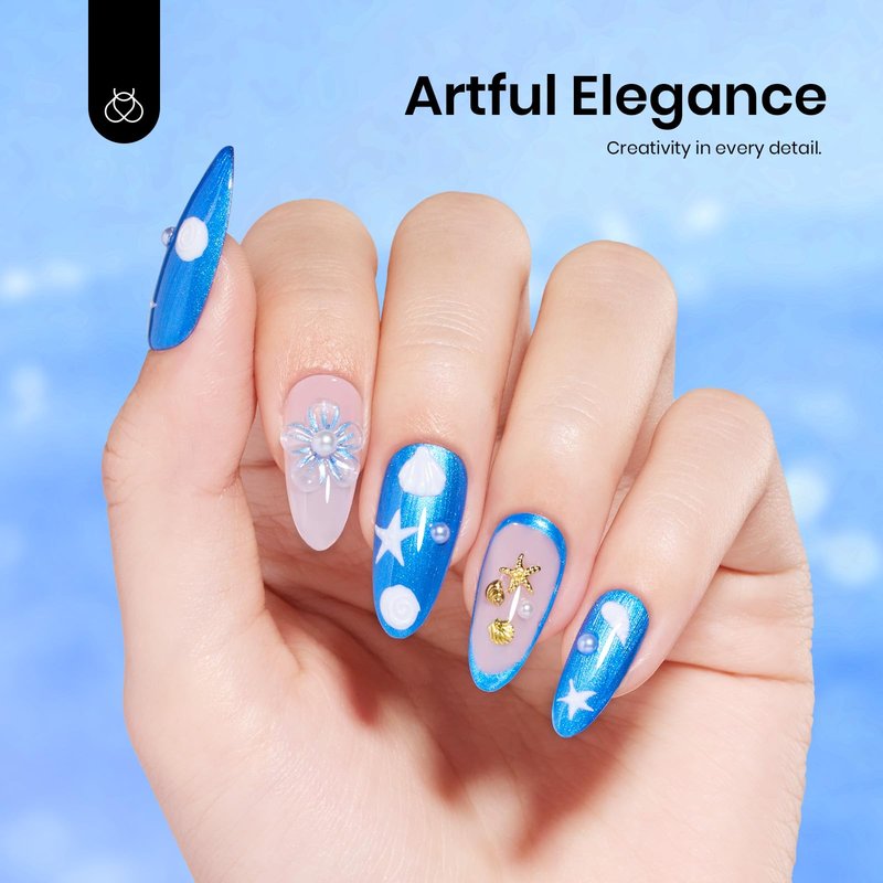 beetles Gel Polish Navy Blue Gel Nail Polish 0.51OZ Dark Blue Nail Art Manicure Salon DIY at Home UV LED Needed Gifts for Women Mystic Sea