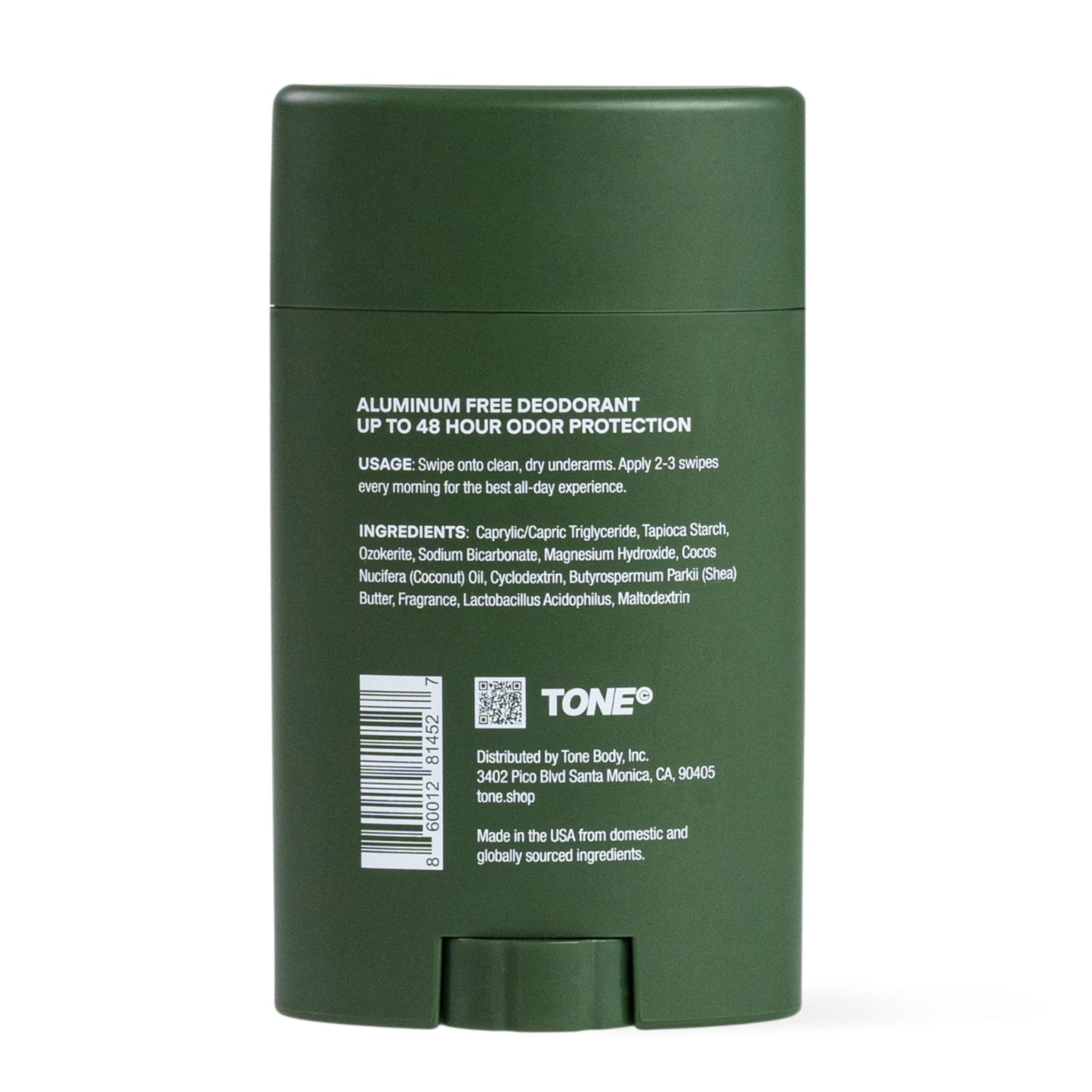 TONE Aluminum Free Deodorant for Men & Women, Woodland, Paraben Free Formula with up to 48-Hour Odor Protection, Dermatologist-Tested, 2.65 oz