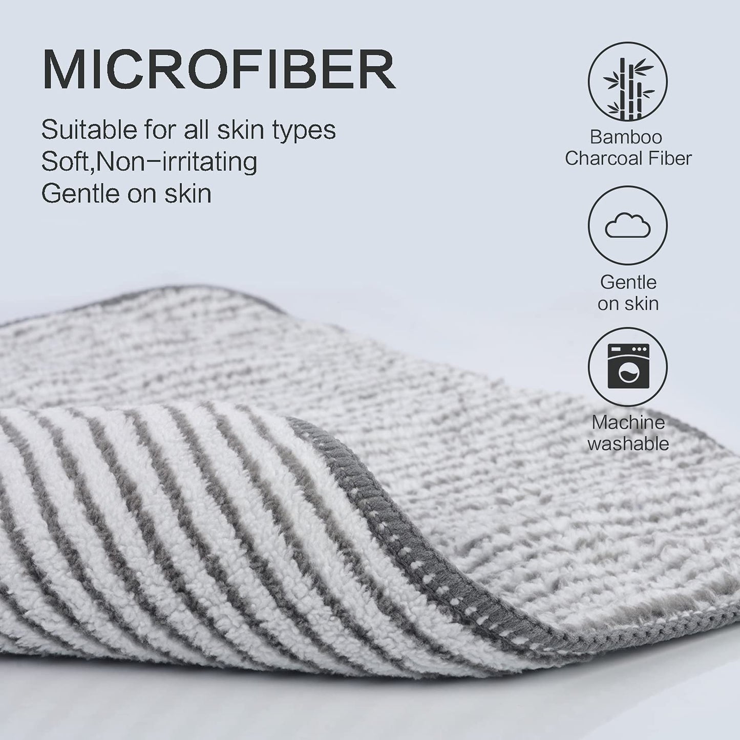 SINLAND Microfiber Face Cloths Highly Absorbent Washcloths Soft Feel Fingertip Towels Multi-Purpose Wash Cloths for Bathroom, Gym, Hotel, Spa and Kitchen, 12Inch x 12Inch