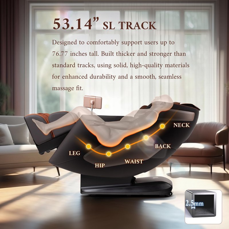 4D Massage Chair, Full Body Massage Chair, Zero Gravity Recliner w/ Intelligent Voice Control, 53.14" SL Track, Electric Calfrest Extension, 12 Auto Modes, USB Type-C, Bluetooth Speaker, TFT Screen