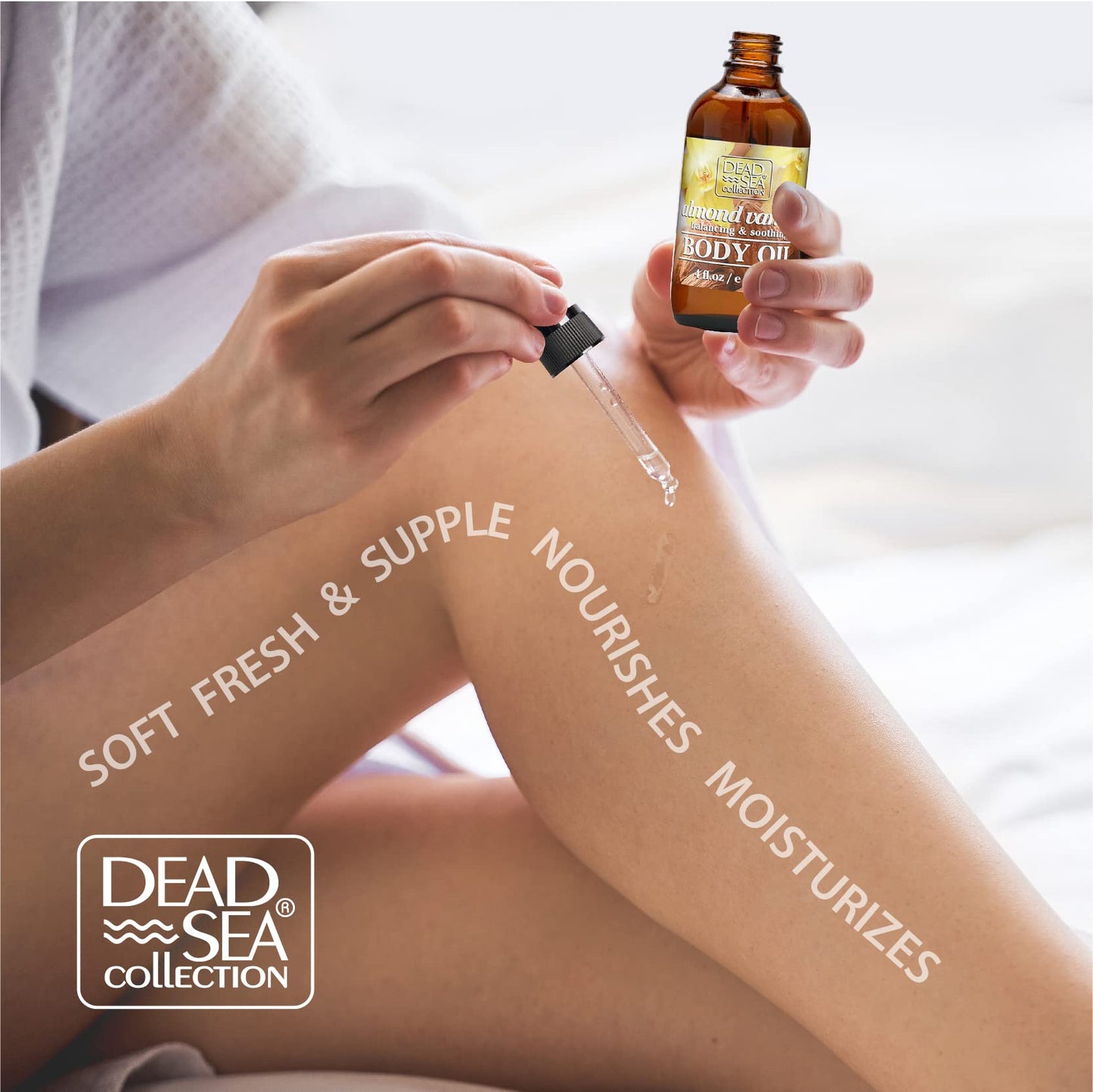 Dead Sea Collection Body Oil with Argan - Dry Skin Moisturizer and Hydrating Massage - Nourishing Bath Oil - Increase Skin Elasticity and Provide Anti-Aging Support for Face and Body (4 fl.oz)
