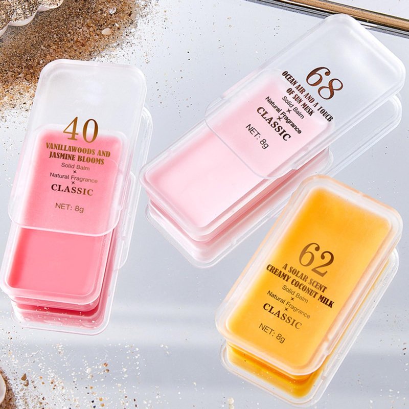 gcdat 3 PCS Solid Balms Set Solid Perfume Portable Pocket Balm Perfume Perfect for Travel Use Natural Fragrance Parfum for Women