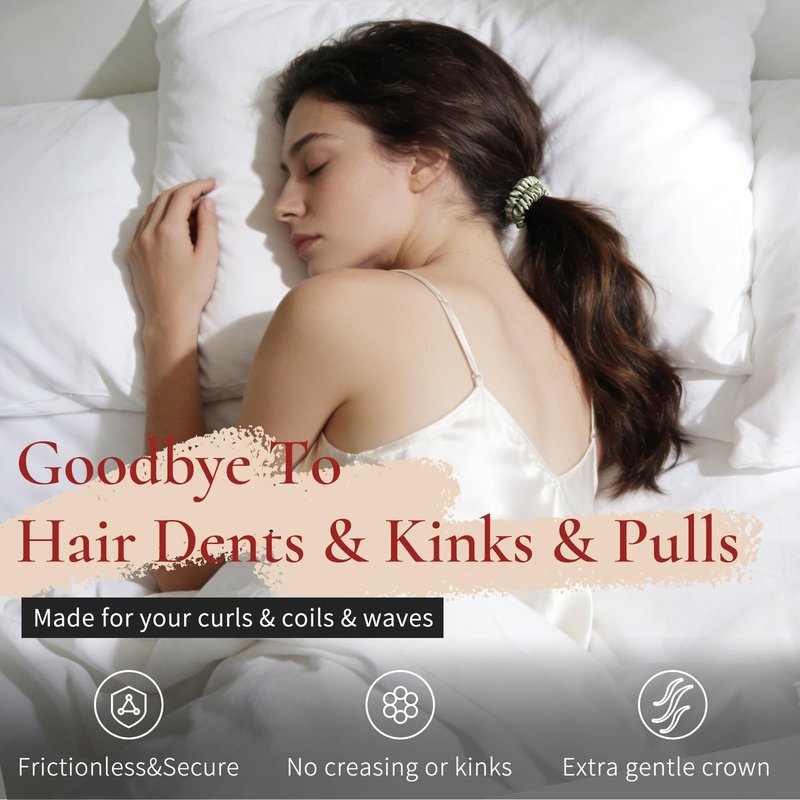 Silk Hair Ties Thin 0.4 Inch Wide, 100% Mulberry Silk 6A 22 Momme, Soft & Gentle No-Crease for Fine Hair, Ponytail Hold, Women & Girls, Fabric Sample Included (Black & Brown & Light Brown)