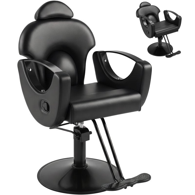 Hicomony Salon Barber Chair, Hydraulic Pump Height Adjustable Hair Styling Chair, Professional Reclining Hair Chairs,360° Swivel All-Purpose Beauty Chair for Home, Spa & Salon Equipment