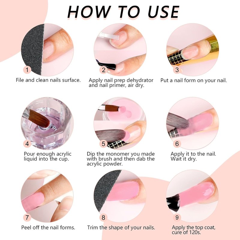 Saviland Pink Acrylic Powder - 30g Professional Colored Nail Polymer for DIY French Manicure & 3D Art