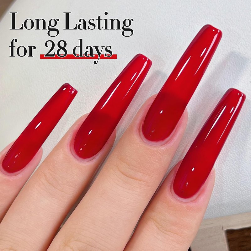 Double Rhythm 15ML Gel Polish Pure Sheer Same Color Same Bottle Gel Polish Art Manicure Salon DIY at Home for Women (Jelly Red-A1450)
