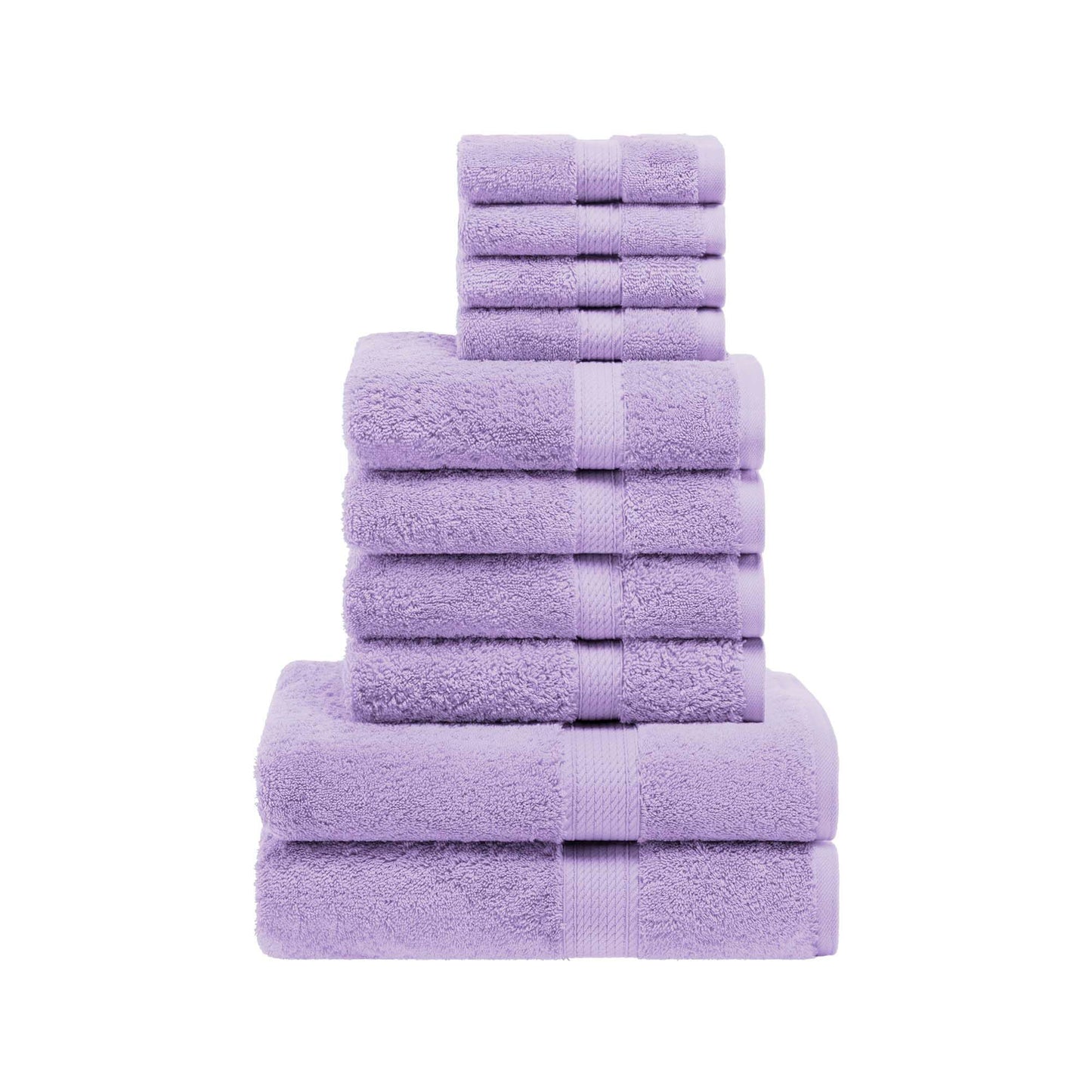 Superior Egyptian Cotton Ultra Plush & Absorbent, 10 Piece Set, Purple