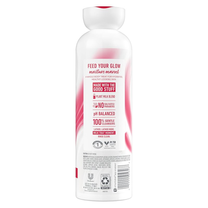 Dove Plant Milk Cleansing Body Wash Oat Milk & Berry Brulee for Moisturized Skin Gentle Cleanser, No Sulfate or Parabens, pH balanced 17.5 fl oz