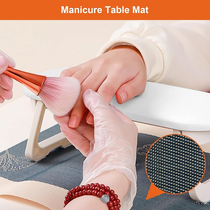 Diesisa Nail Arm Rest - Foldable PU Leather Hand Rest for Manicure | Soft White Nail Mat for Salon Use