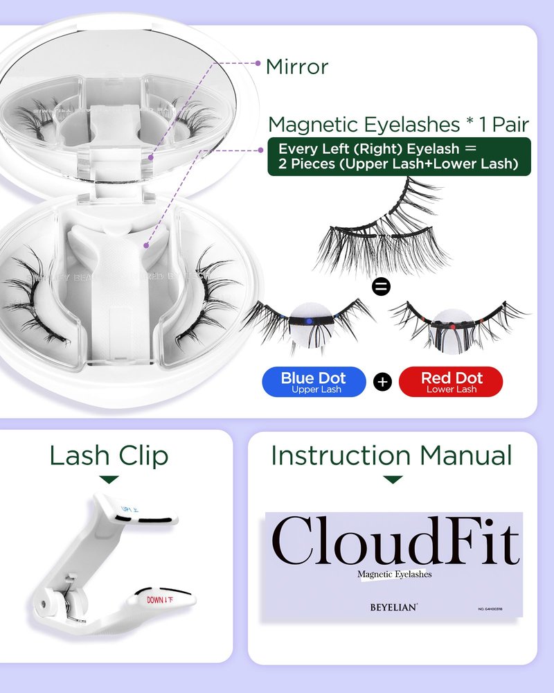BEYELIAN Magnetic Eyelashes with Applicator, Upgrade Soft Magnetic Lashes Portable Magnetic Eyelashes Natural Look, Reusable, No Glue Needed Fales Eyelashes for Eye YT25 (All-In-One & Comfortable)