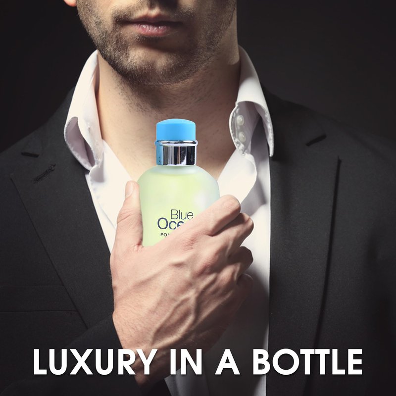 A CENTER Men's Cologne Gift Set Include Blue Ocean,Cool Ocean,Amazing Code & Invincible - 3.4 Fl Oz Each | Vanilla Bourbon, Leather & Amber Floral Fragrance | Luxury Eau de Toilette