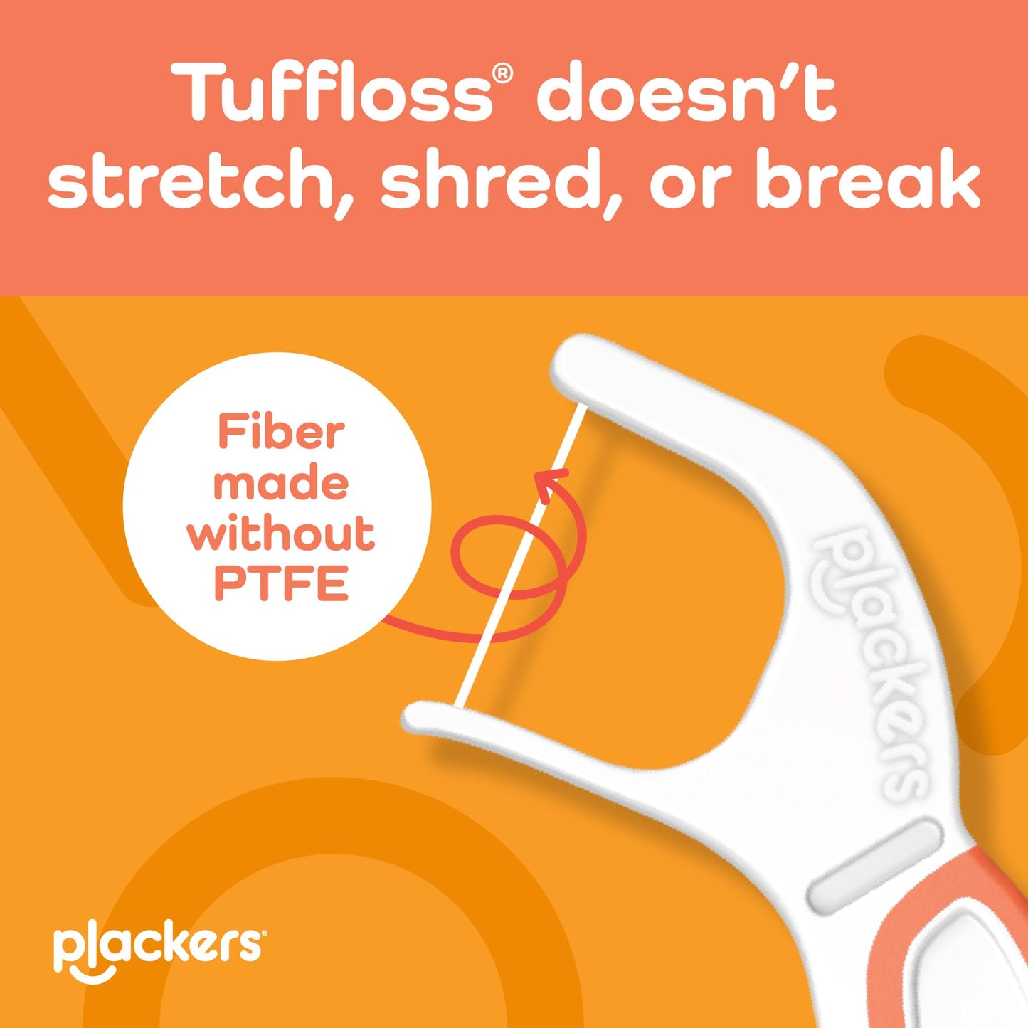 Plackers OrthoPick® Floss Picks Designed for Braces, Tuffloss® Made Without PTFE, FlipPick® Clean Between Brackets, 36 Count (4 Pack)