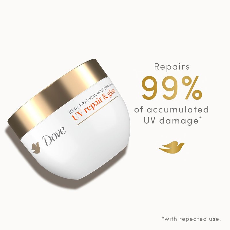 Dove Radical Recovery Hair Mask - 10-in-1 UV Repair & Glow Treatment | 9.2 oz with Melting Lumi-Beads