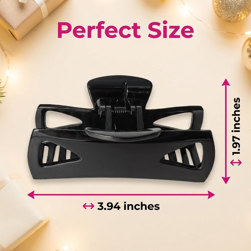 Hair Claw Clips for Women, Strong Hold Non-Slip Hair Clips for Thin Thick Hair, Fashion Jaw Clips Durable Hair Accessories (Black)