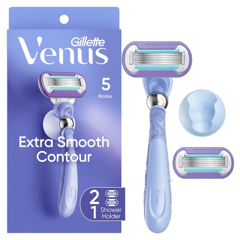 Gillette Venus Women's Razor Handle with 2 Blade Refills - Smooth Swirl Design