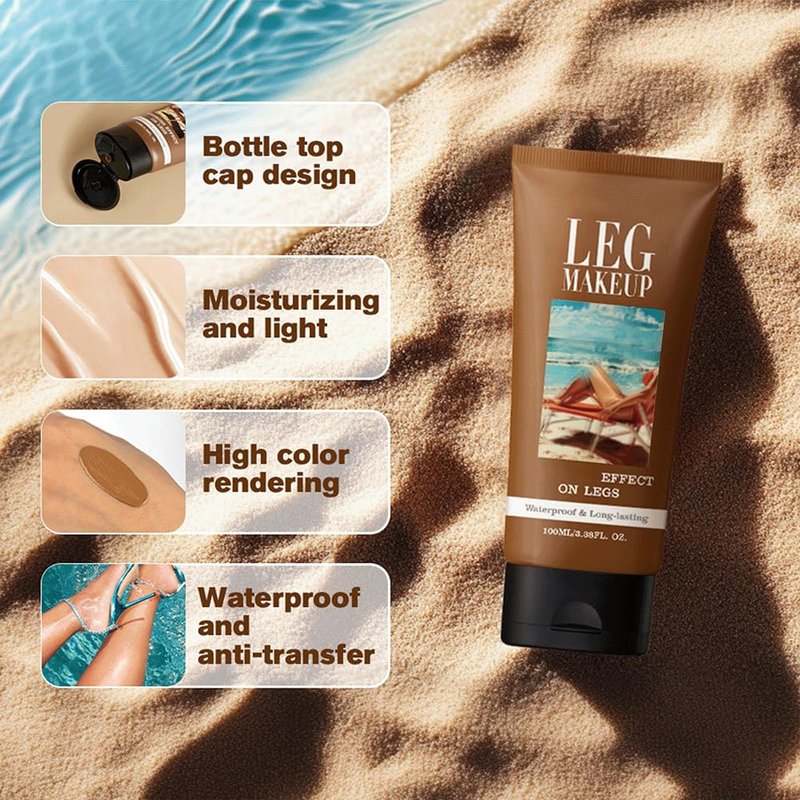 Legs Makeup Waterproof with Brush - No Transfer Body Concealer for Varicose Veins Appearance, Tattoo & Scar Cover Up for All Skin Tones, Waterproof (Fairest)