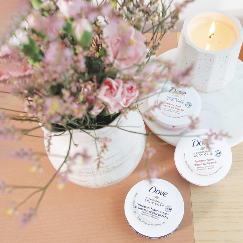 Dove Body Love Rich Nourishment Cream, Face, Hand and Skin Lotion for Extremely Dry Skin, Fast-Absorbing 72-Hour Moisturizing Formula with Ceramide Serum, Travel Size, 2.53 OZ (Pack of 12)