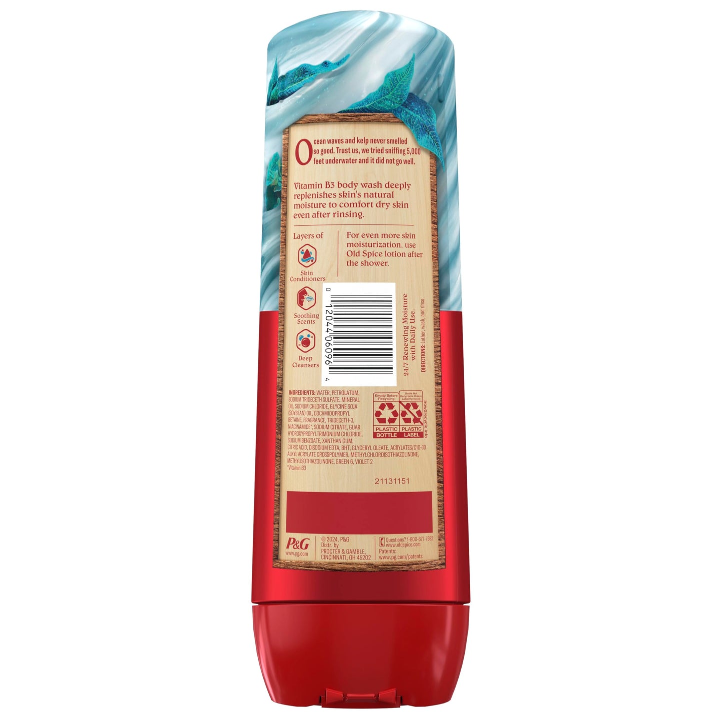 Old Spice GentleMan’s Super Hydration Body Wash for Men, Moisturizing Shower Gel for Dry Skin, 24/7 Renewing Moisture with Skin Conditioners, Deep Sea with Ocean Waves + Kelp Scent, 20 oz