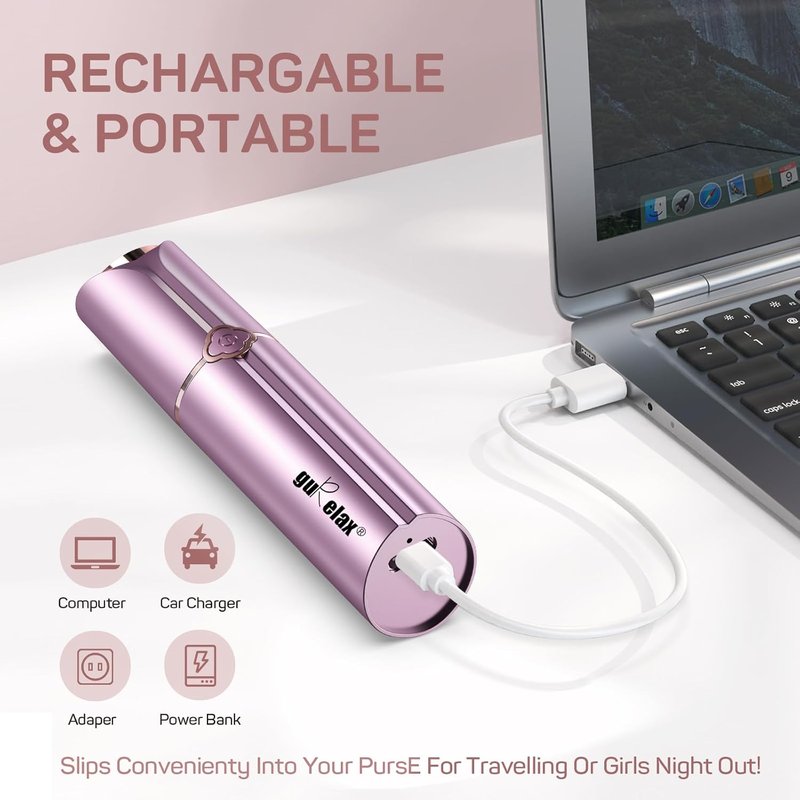 Facial Hair Removal for Women – Painless Facial Hair Remover & Hair Removal Device for Lips, Chin & Peach Fuzz, As Seen on TV, Rechargeable with 2 Replacement Heads & LED Light