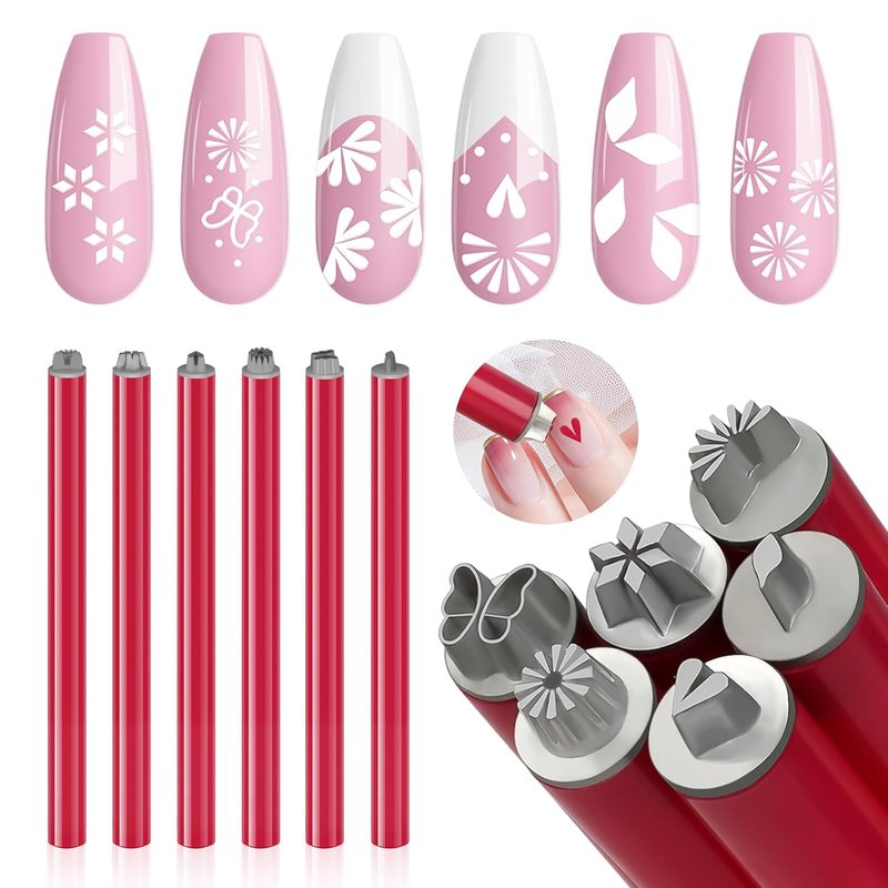 Nail Art Stamp Pen Set - French Tip & Flower Patterns | 3 Quick-Dry Tools for DIY Manicure