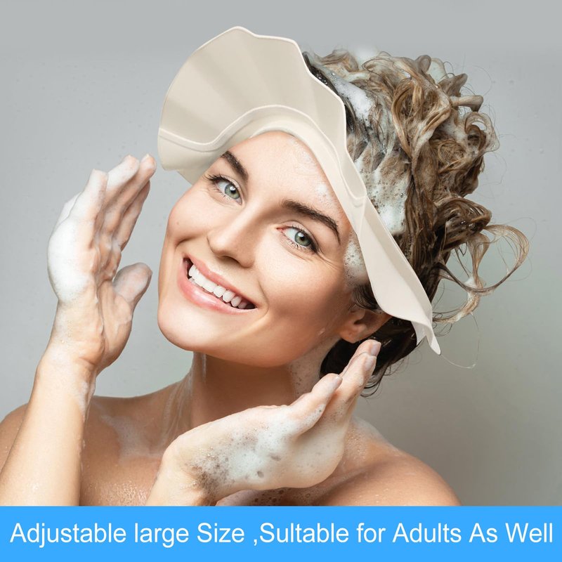 Shower Cap, Adjustable Bath Visor Hat, Shampoo Protection Shield for Kids, Toddlers, Children, Eye and Ear Guard，Makes the Bath More Fun