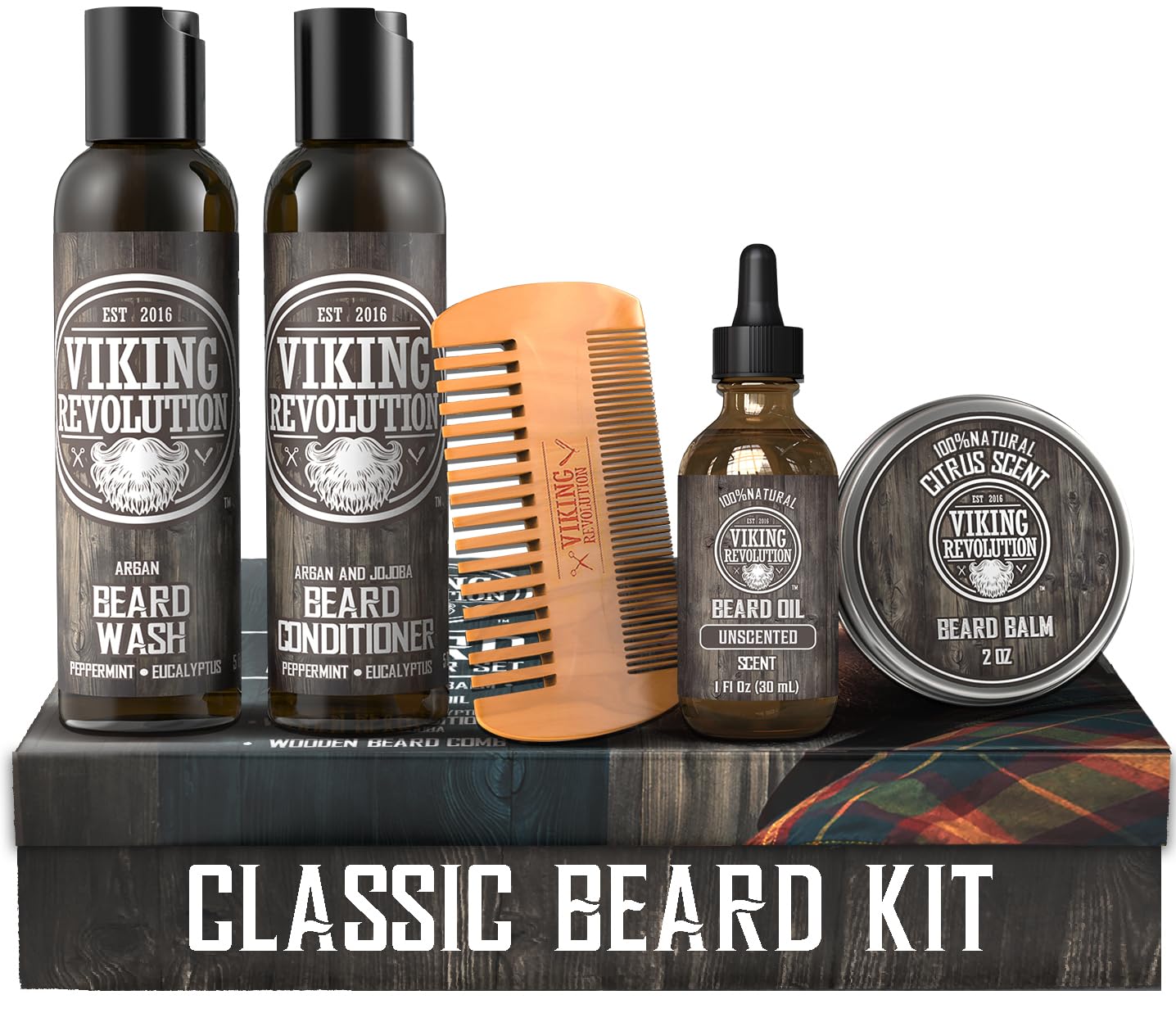 Viking Revolution Beard Conditioner Set | Ultimate Grooming Kit for Men - Softens, Smoothes & Soothes Itch