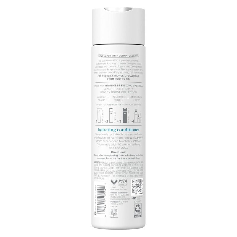 Dove Density Boost Hydrating Conditioner - Scalp Therapy for Dry Hair with Vitamin B3 & Zinc | 9.25 oz