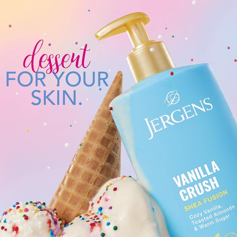 Jergens Shea Fusion Body Lotion - Vanilla Crush Moisturizer with Shea Butter & Vitamin E | 14 fl oz