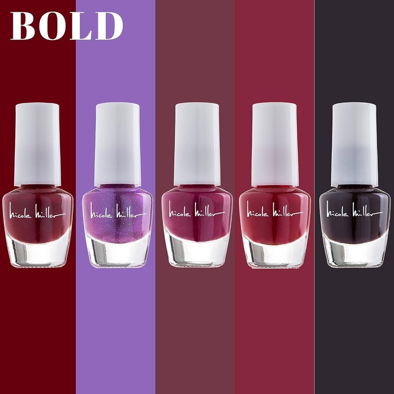 Nicole Miller Mini Nail Polish Set - Glossy Vibrant Colors for Fingernails & Toenails | 2-Pack Trendy Collection
