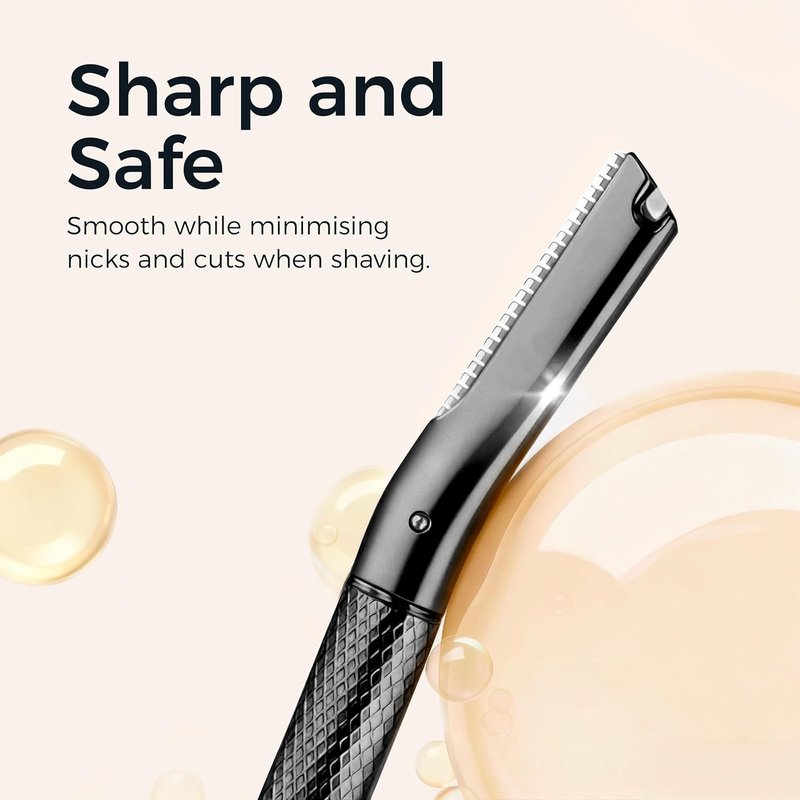 Eyebrow Razor - Precision Face Trimmer for Women & Men | 6-Blade Shaver in Black