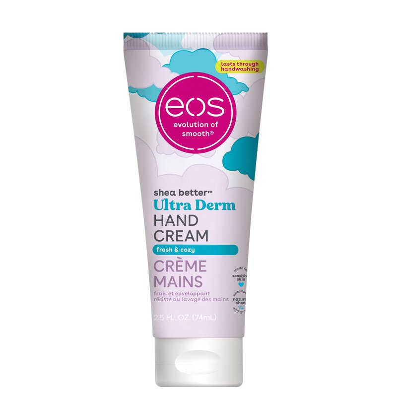 eos Shea Better Hand Cream – Fresh & Cozy, Hand Lotion, Hand Lotion for Dry Skin, Hydrating, Shea Butter, Dry Skin Relief, Travel Size, 2.5 oz