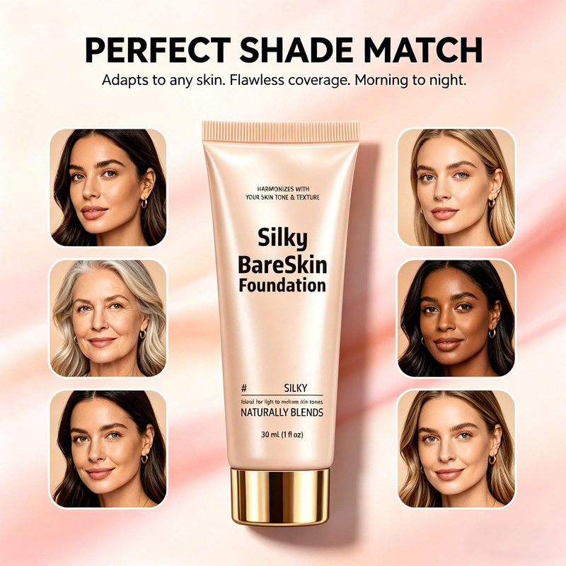 Color Changing Foundation, Hydrating Foundation for Mature Skin, Soft Texture Makeup Base, Breathable All-Day Wear for Natural Complexion