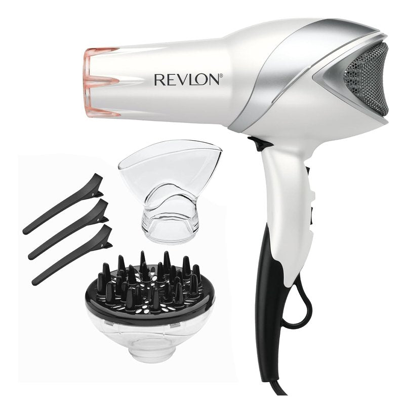 Revlon Infrared Ionic Hair Dryer - Tourmaline Technology for Frizz Control | 1875W, 2 Speed Settings, Diffuser Included