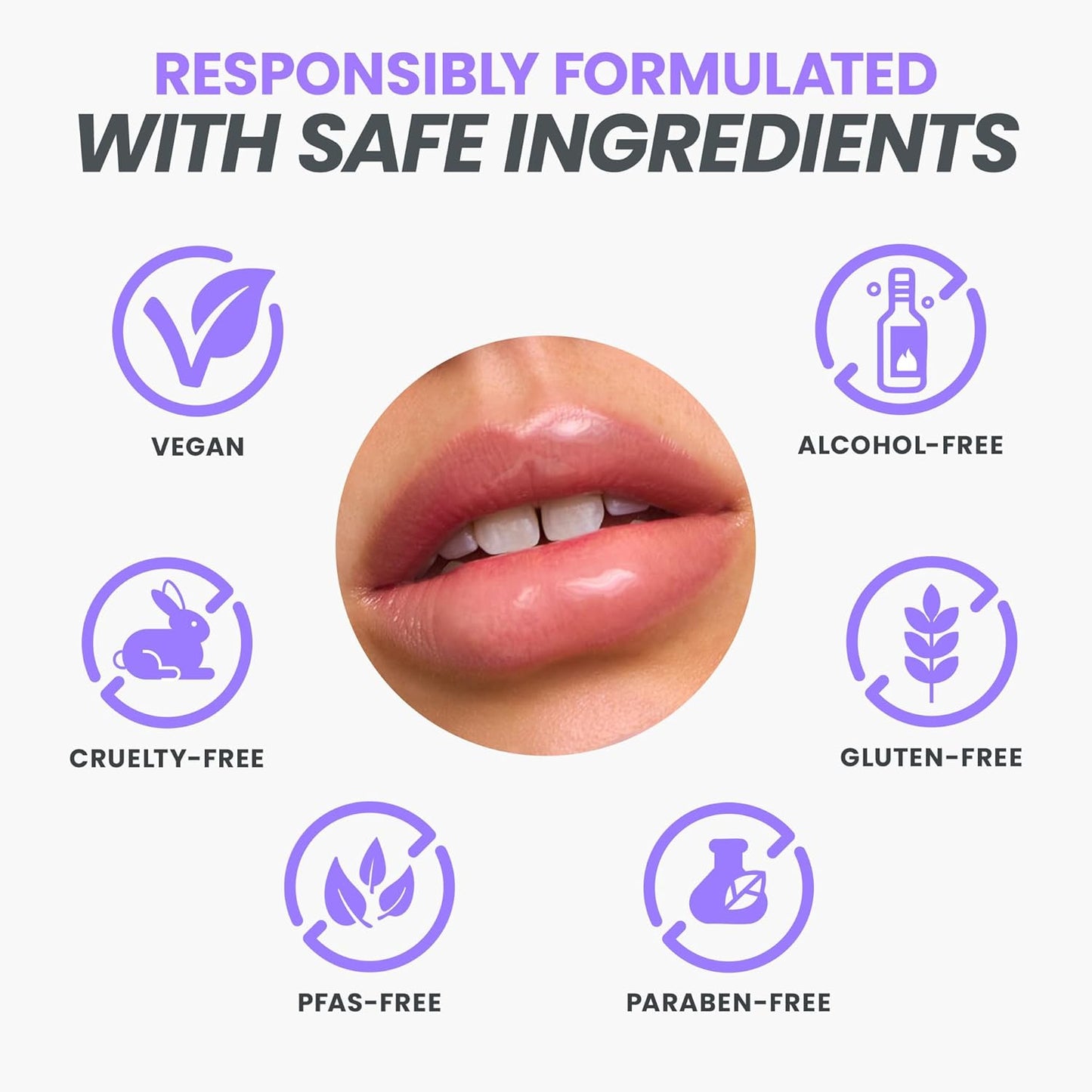 Wonderskin Lip Gloss - Hydrating Clear Glitter Lip Gloss for High Shine Finish | 0.15 oz