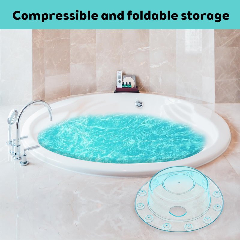 2 Pcs Bathtub Overflow Drain Cover Bathtub Stoppers 6.1 Inch Transparent & Green PVC Tub Overflow Drain Cover Plug for Deep Water Bath, Universal Fit for Tub Drains Hole