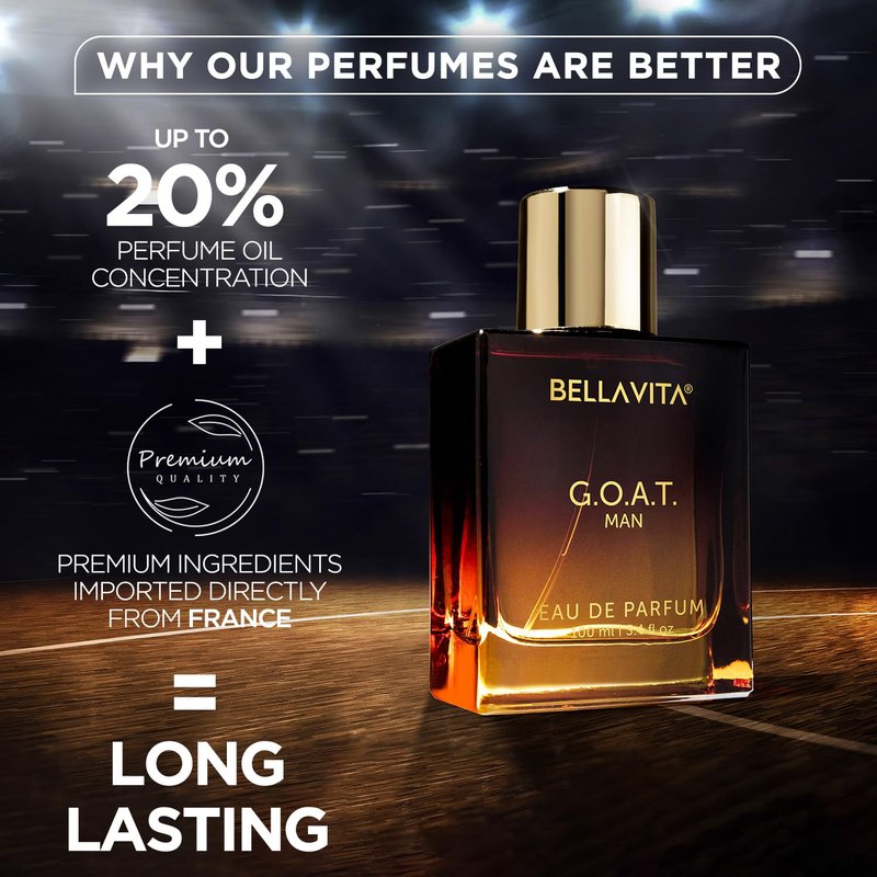 BellaVita Luxury G.O.A.T. Aquatic Perfume Combo for Men & Women - Long-Lasting, Refreshing Scent | Ideal Gift for Sports Enthusiasts