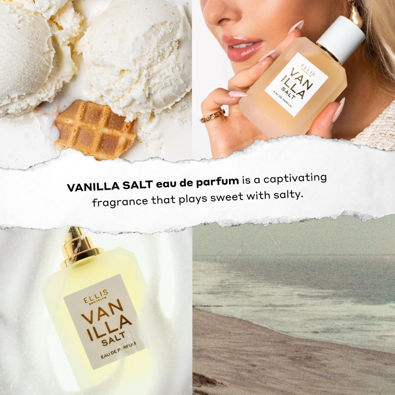 Ellis Brooklyn Vanilla Salt Eau de Parfum Travel Spray | 0.33oz Vegan Perfume with Sea Salt & Jasmine