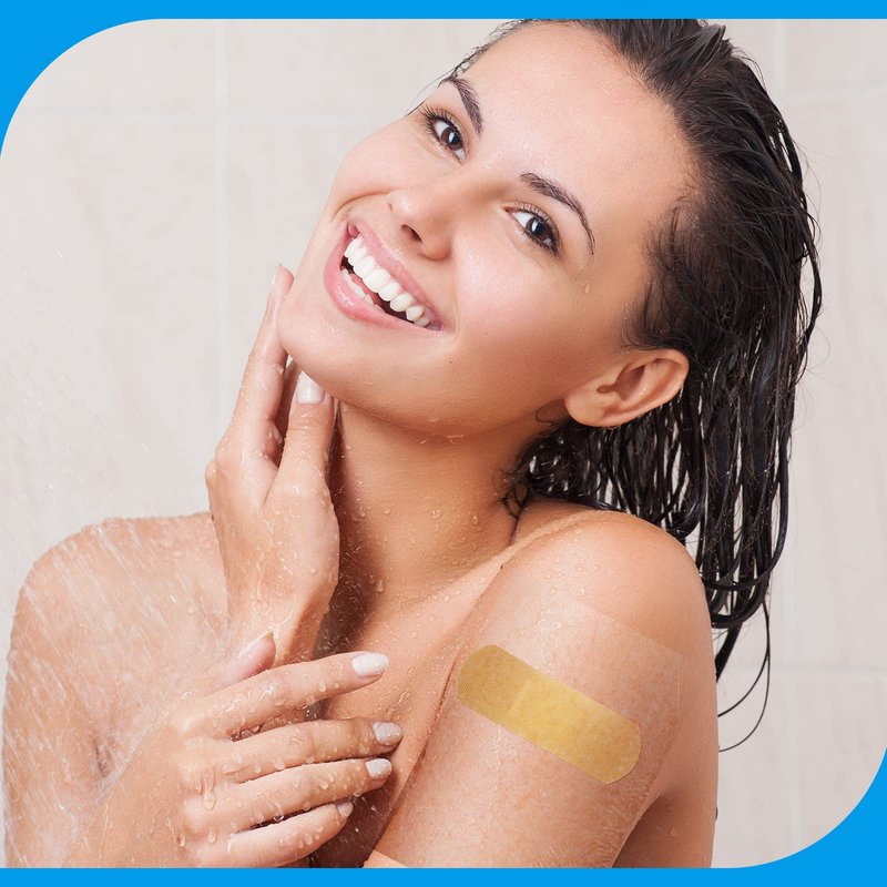 Nuanchu 48 Pieces Transparent Adhesive Bandage Waterproof Adhesive Skin Dressing Tape Transparent Film Dressing Bandages Clear Cover up Tape Retention Waterproof Cover for Swimming