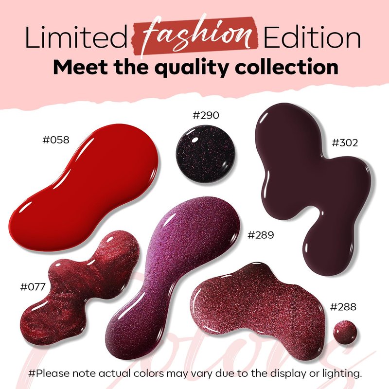 modelones Nail Polish Set 6 Colors, Dark Red Valentines Cat Eye Burgundy Glitter Quick Dry Mini Nail Lacquer Kit Magnetic Maroon Purple Cherry DIY Home Nail Art Manicure Gifts for Women Girls