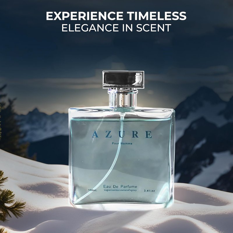 A CENTER Azure Pour Homme Cologne - Eau de Parfum Natural Spray for Men, 3.4 Fl Oz | Daily Wear Fragrance