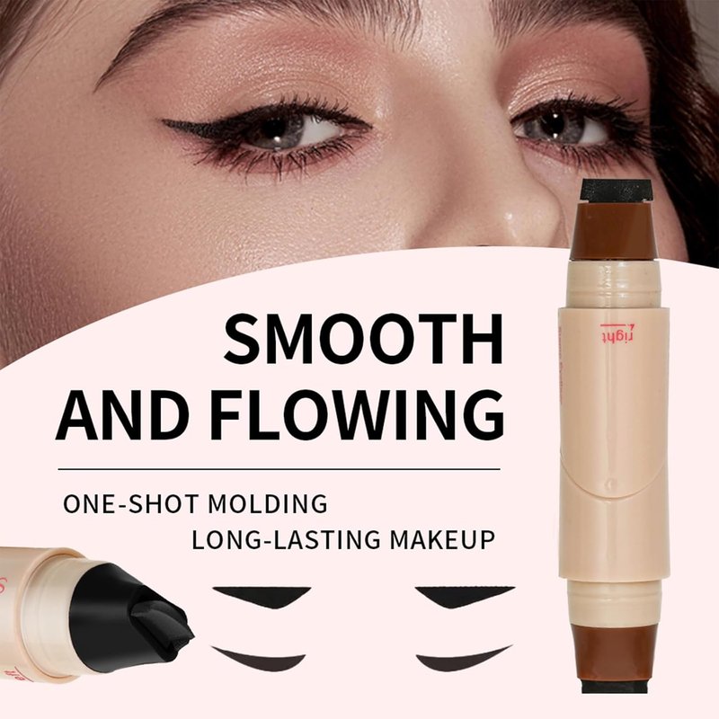 Skiennix 2-Piece Eyeliner Stamp Set - Long-Lasting Waterproof Eye Makeup | Black & Brown, Smudge-Proof Finish