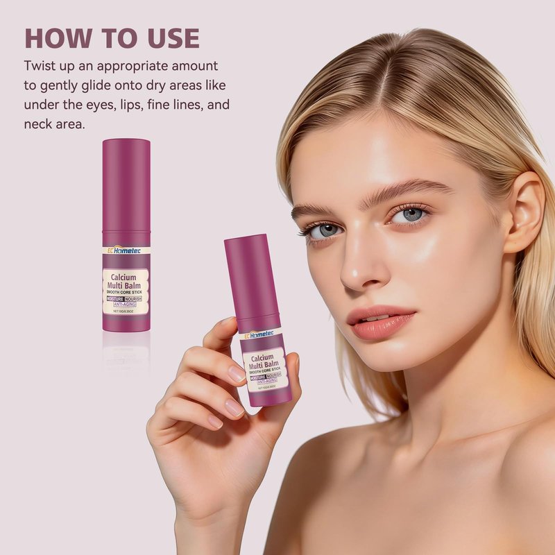 10g Calcium Volume Multi Balm Stick with Collagen & Natural Oils, Collagen Moisturizing Stick, Calcium Enriched Anti-Aging Firming Hydrating Balm, Multi-Purpose Skin Care for Eyes, Face & Neck