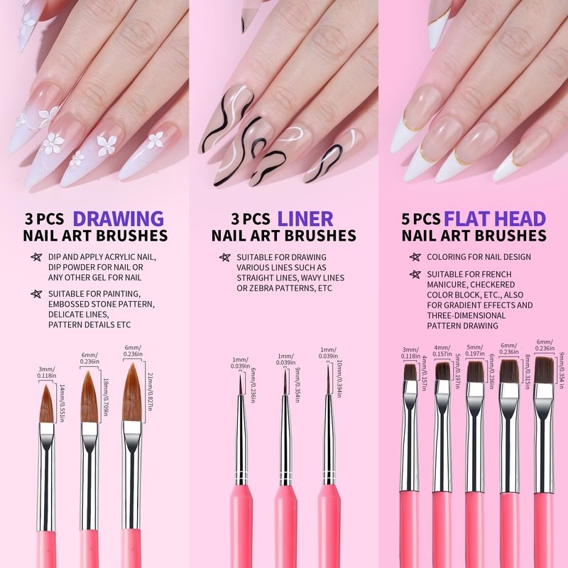 FANDAMEI Nail Art Tools, Nail Design Tools, Nail Art Brushes, Nail Brushes For Nail Art, Nail Art Kit, Nail Stand, Nail Holder For Painting Nails, Nail Dotting Tool, Nail Art Palette, Nail Tools