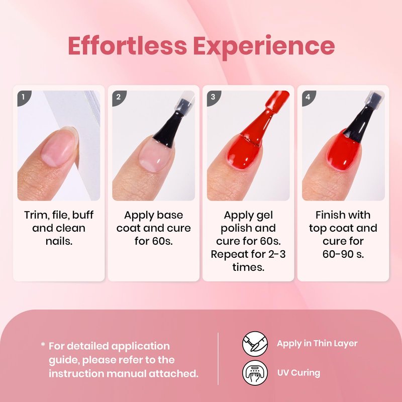 Beetles Nude Pink Gel Polish - 6 Colors Nude Pink gel polish Set Summer Light Colors Soak Off Nail Art Manicure Salon Uv Led DIY at Home Vanilla Cloud Collection