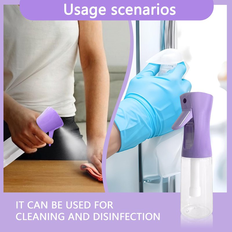 Miralosvian Spray Bottle for Hair Continuous Ultra Fine Mist (200ml) 360° Multi Spray Bottle for Plants, Cleaning, Skin Care Leakproof & Durable 1 Pack