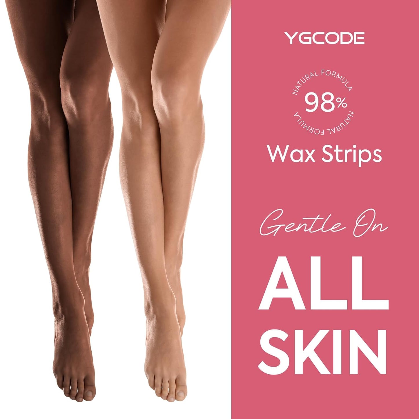Wax Strips for Hair Removal - 60 Count Body & Facial Waxing Strips | Smooth Skin for Arms, Legs, Underarms